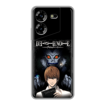 Силиконовый чехол на Tecno Pova 5 4G с принтом Death note Тетрадь смерти Силиконовый чехол на Tecno Pova 5 4G с принтом Death note Тетрадь смерти