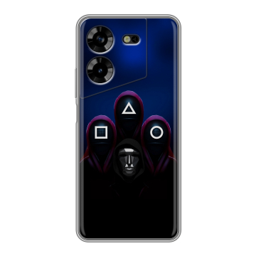 Силиконовый чехол на Tecno Pova 5 4G с принтом Игра Кальмара