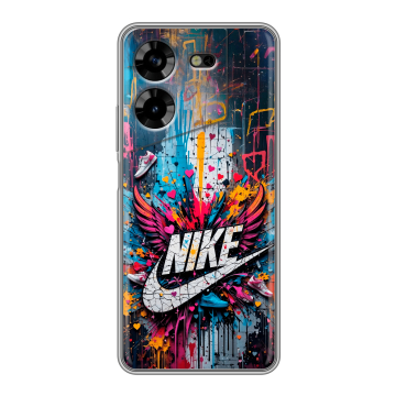 Силиконовый чехол на Tecno Pova 5 4G с принтом Nike Найк