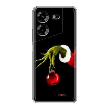 Силиконовый чехол на Tecno Pova 5 4G с принтом Новый год Гринч