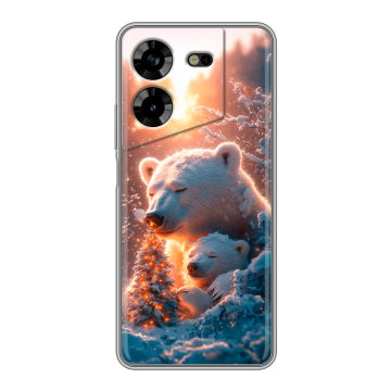 Силиконовый чехол на Tecno Pova 5 4G с принтом Новый год