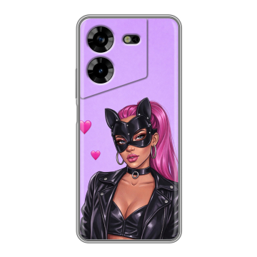 Силиконовый чехол на Tecno Pova 5 4G с принтом женский