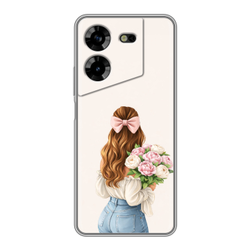 Силиконовый чехол на Tecno Pova 5 4G с принтом женский