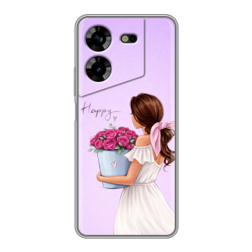 Силиконовый чехол на Tecno Pova 5 4G с принтом женский