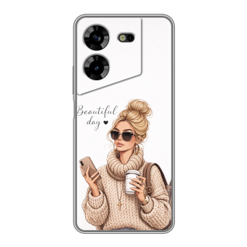 Силиконовый чехол на Tecno Pova 5 4G с принтом женский Силиконовый чехол на Tecno Pova 5 4G с принтом женский