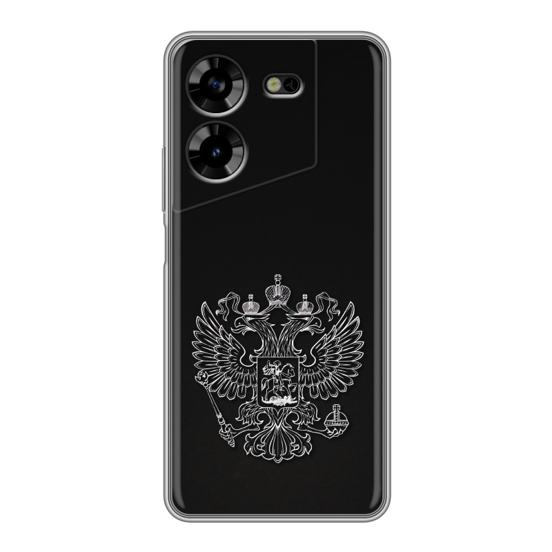Силиконовый противоударный чехол на Tecno Pova 5 4G с принтом Герб России Силиконовый противоударный чехол на Tecno Pova 5 4G с принтом Герб России