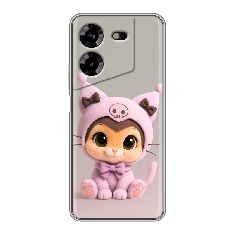 Силиконовый противоударный чехол на Tecno Pova 5 4G с принтом Куроми Kuromi Силиконовый противоударный чехол на Tecno Pova 5 4G с принтом Куроми Kuromi