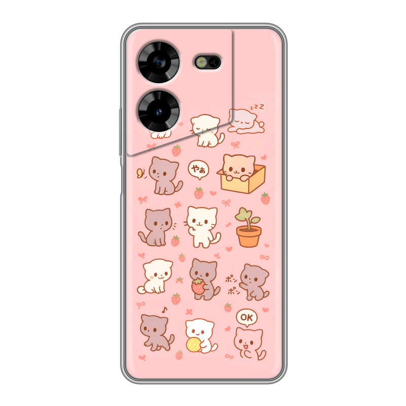 Силиконовый чехол на Tecno Pova 5 4G с принтом Hello Kitty Хелоу Кити Силиконовый чехол на Tecno Pova 5 4G с принтом Hello Kitty Хелоу Кити