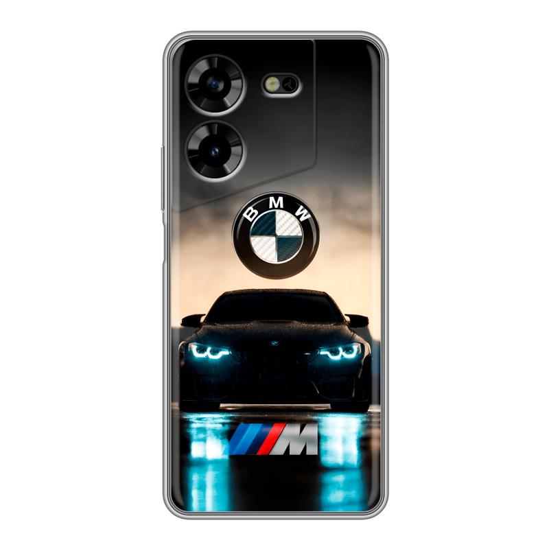 Силиконовый чехол на Tecno Pova 5 4G с принтом БМВ BMW Силиконовый чехол на Tecno Pova 5 4G с принтом БМВ BMW