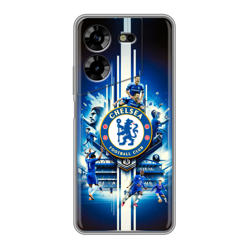 Силиконовый чехол на Tecno Pova 5 4G с принтом Chelsea Челси Силиконовый чехол на Tecno Pova 5 4G с принтом Chelsea Челси