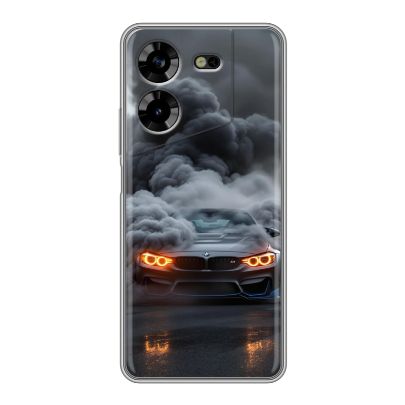 Силиконовый противоударный чехол на Tecno Pova 5 4G с принтом BMW БМВ Силиконовый противоударный чехол на Tecno Pova 5 4G с принтом BMW БМВ