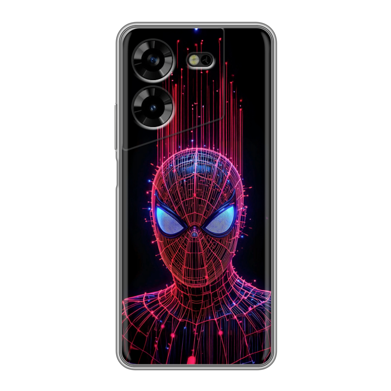 Силиконовый чехол на Tecno Pova 5 4G с принтом Spiderman Человек паук Силиконовый чехол на Tecno Pova 5 4G с принтом Spiderman Человек паук