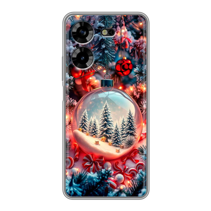 Силиконовый чехол на Tecno Pova 5 4G с принтом Новый год Силиконовый чехол на Tecno Pova 5 4G с принтом Новый год