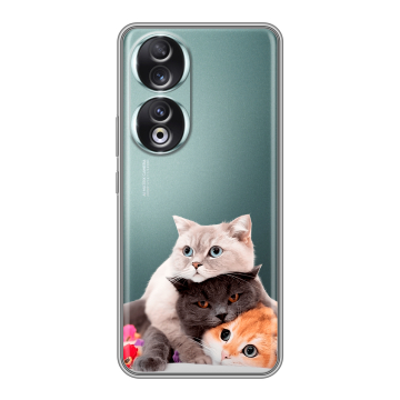 Силиконовый чехол на Huawei Honor 90 с принтом Кошки Силиконовый чехол на Huawei Honor 90 с принтом Кошки