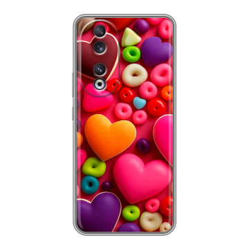 Силиконовый чехол на Huawei Honor 90 с принтом Сердечки Силиконовый чехол на Huawei Honor 90 с принтом Сердечки