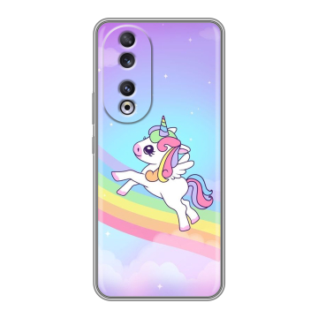 Силиконовый чехол на Huawei Honor 90 с принтом Единорог Силиконовый чехол на Huawei Honor 90 с принтом Единорог