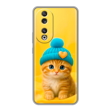 Силиконовый чехол на Huawei Honor 90 с принтом Котенок в шапке Силиконовый чехол на Huawei Honor 90 с принтом Котенок в шапке