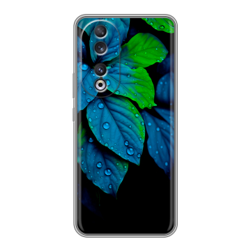 Силиконовый чехол на Huawei Honor 90 с принтом Листья и роса Силиконовый чехол на Huawei Honor 90 с принтом Листья и роса