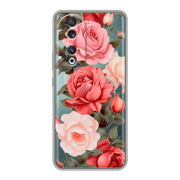 Силиконовый чехол на Huawei Honor 90 с принтом Розы Силиконовый чехол на Huawei Honor 90 с принтом Розы