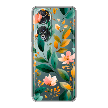 Силиконовый чехол на Huawei Honor 90 с принтом Цветы паттерн