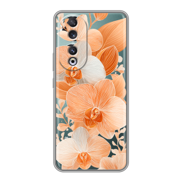 Силиконовый чехол на Huawei Honor 90 с принтом Бежевые цветы