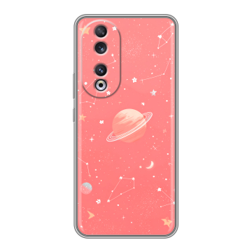 Силиконовый чехол на Huawei Honor 90 с принтом Розовый космос