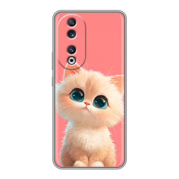 Силиконовый чехол на Huawei Honor 90 с принтом Розовый котенок