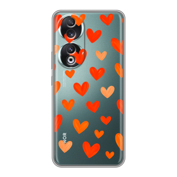 Силиконовый чехол на Huawei Honor 90 с принтом Сердечки