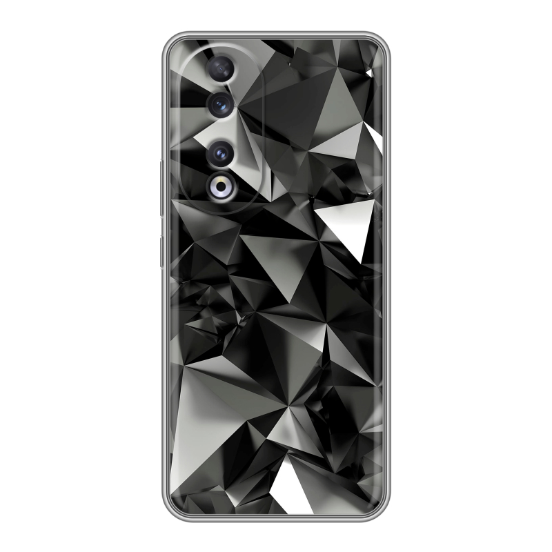 Силиконовый чехол на Huawei Honor 90 с принтом Черные кристаллы Силиконовый чехол на Huawei Honor 90 с принтом Черные кристаллы