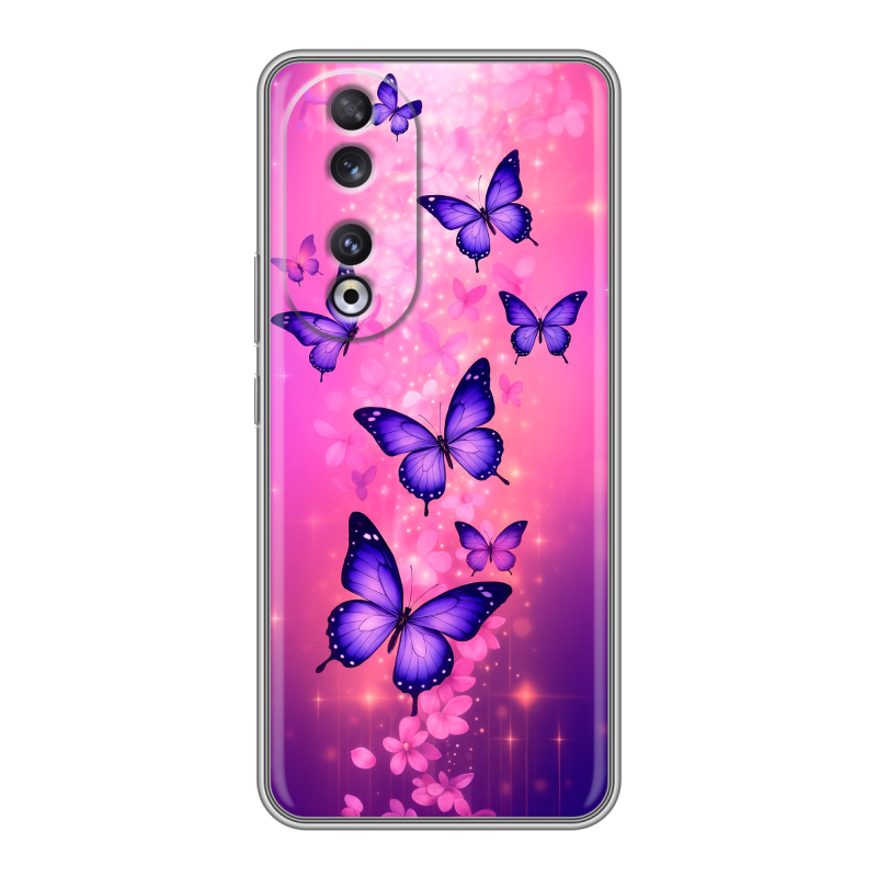 Силиконовый чехол на Huawei Honor 90 с принтом Бабочки Силиконовый чехол на Huawei Honor 90 с принтом Бабочки