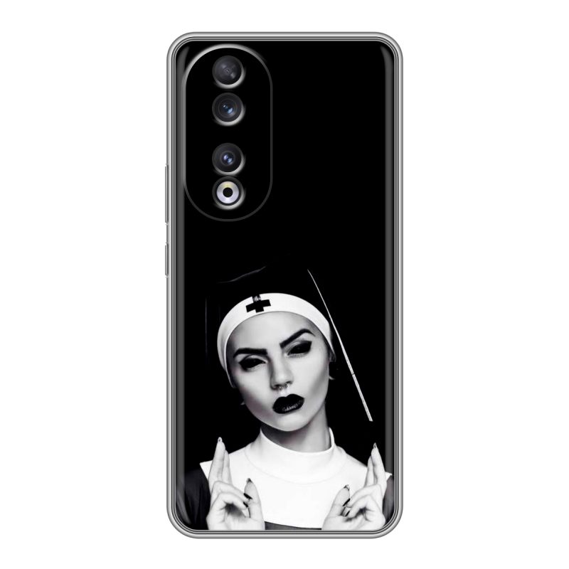 Силиконовый чехол на Huawei Honor 90 с принтом монашка Силиконовый чехол на Huawei Honor 90 с принтом монашка