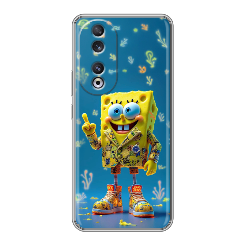 Силиконовый чехол на Huawei Honor 90 с принтом Спанч боб Спанчбоб Силиконовый чехол на Huawei Honor 90 с принтом Спанч боб Спанчбоб