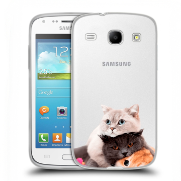 Силиконовый чехол на Samsung Galaxy Core с принтом Кошки Силиконовый чехол на Samsung Galaxy Core с принтом Кошки