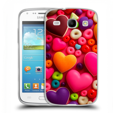 Силиконовый чехол на Samsung Galaxy Core с принтом Сердечки Силиконовый чехол на Samsung Galaxy Core с принтом Сердечки