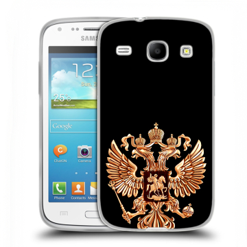 Силиконовый чехол на Samsung Galaxy Core с принтом Герб России золотой Силиконовый чехол на Samsung Galaxy Core с принтом Герб России золотой