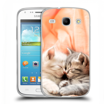 Силиконовый чехол на Samsung Galaxy Core с принтом Котята Силиконовый чехол на Samsung Galaxy Core с принтом Котята