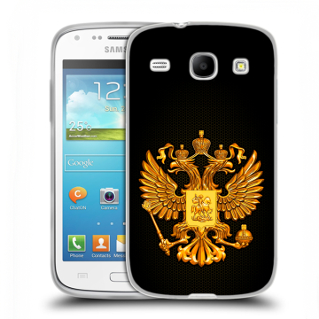 Силиконовый чехол на Samsung Galaxy Core с принтом Герб России желтый