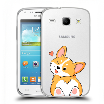 Силиконовый чехол на Samsung Galaxy Core с принтом Корги