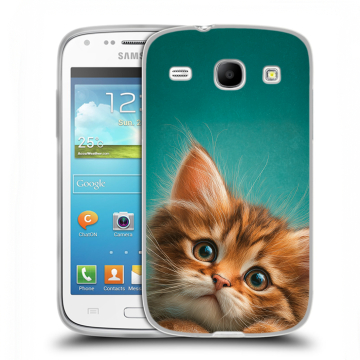 Силиконовый чехол на Samsung Galaxy Core с принтом котенок
