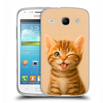 Силиконовый чехол на Samsung Galaxy Core с принтом котенок