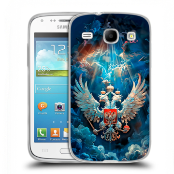Силиконовый чехол на Samsung Galaxy Core с принтом Герб флаг России