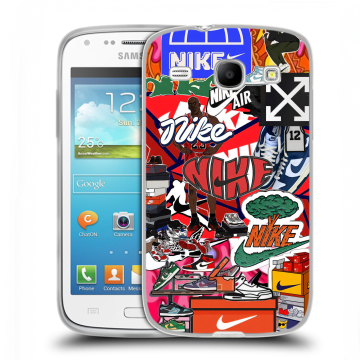 Силиконовый чехол на Samsung Galaxy Core с принтом Найк Nike яркий