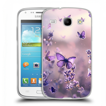 Силиконовый чехол на Samsung Galaxy Core с принтом бабочки и лаванда