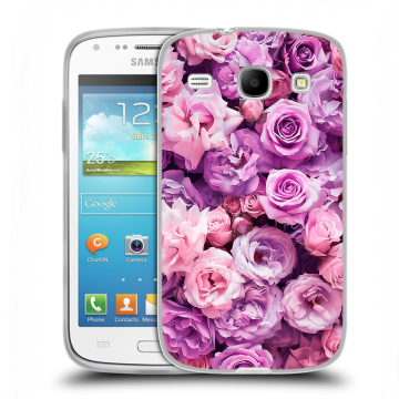Силиконовый чехол на Samsung Galaxy Core с принтом лавандовые розы