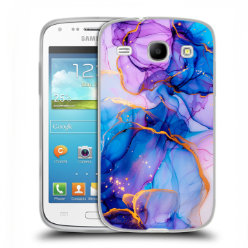 Силиконовый чехол на Samsung Galaxy Core с принтом синий мрамор