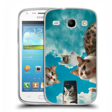 Силиконовый чехол на Samsung Galaxy Core с принтом котики