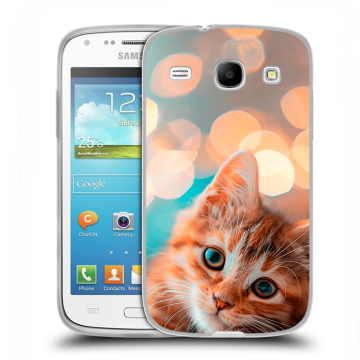 Силиконовый чехол на Samsung Galaxy Core с принтом котик