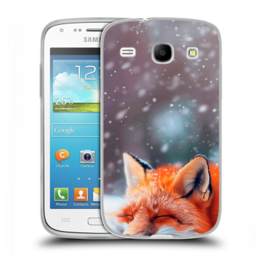 Силиконовый чехол на Samsung Galaxy Core с принтом лиса