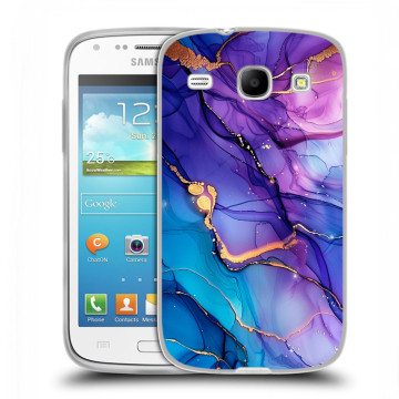 Силиконовый чехол на Samsung Galaxy Core с принтом синий мрамор