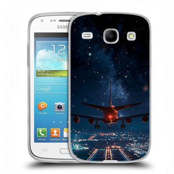 Силиконовый чехол на Samsung Galaxy Core с принтом самолет
